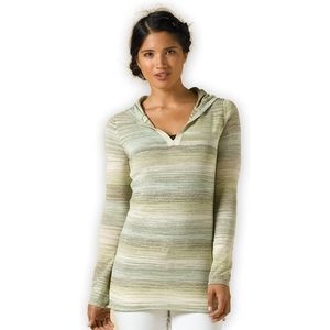 Womens Prana Gemma- Marled Green Cotton Blend Hooded Sweater size M